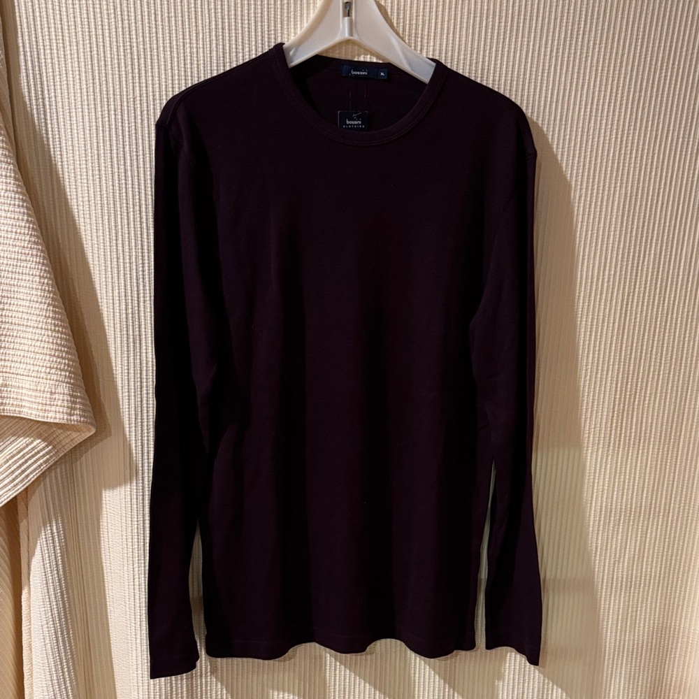 NWT Bossini Regular Fit Long Sleeve T-shirt Size XL color Plumberry
